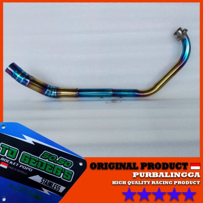 Leher pipa knalpot bluegold Vixion old new advance full stainless