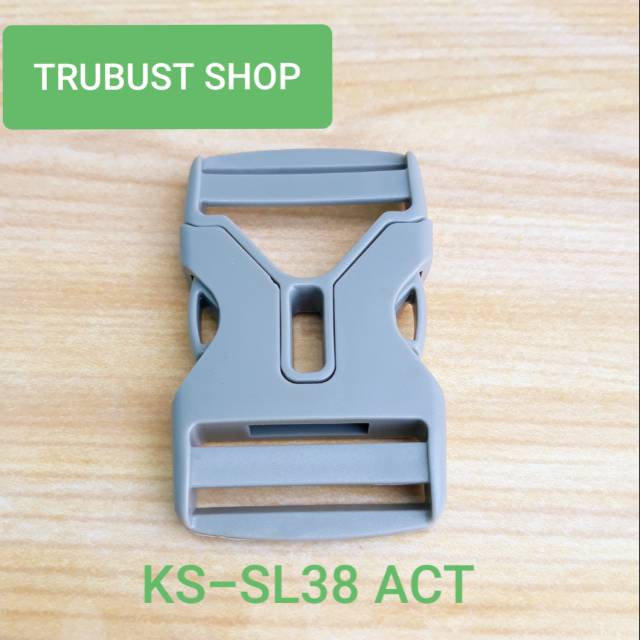 Kunci sodok slot buckle 3.8cm acetal warna abu jual ecer per 1pc