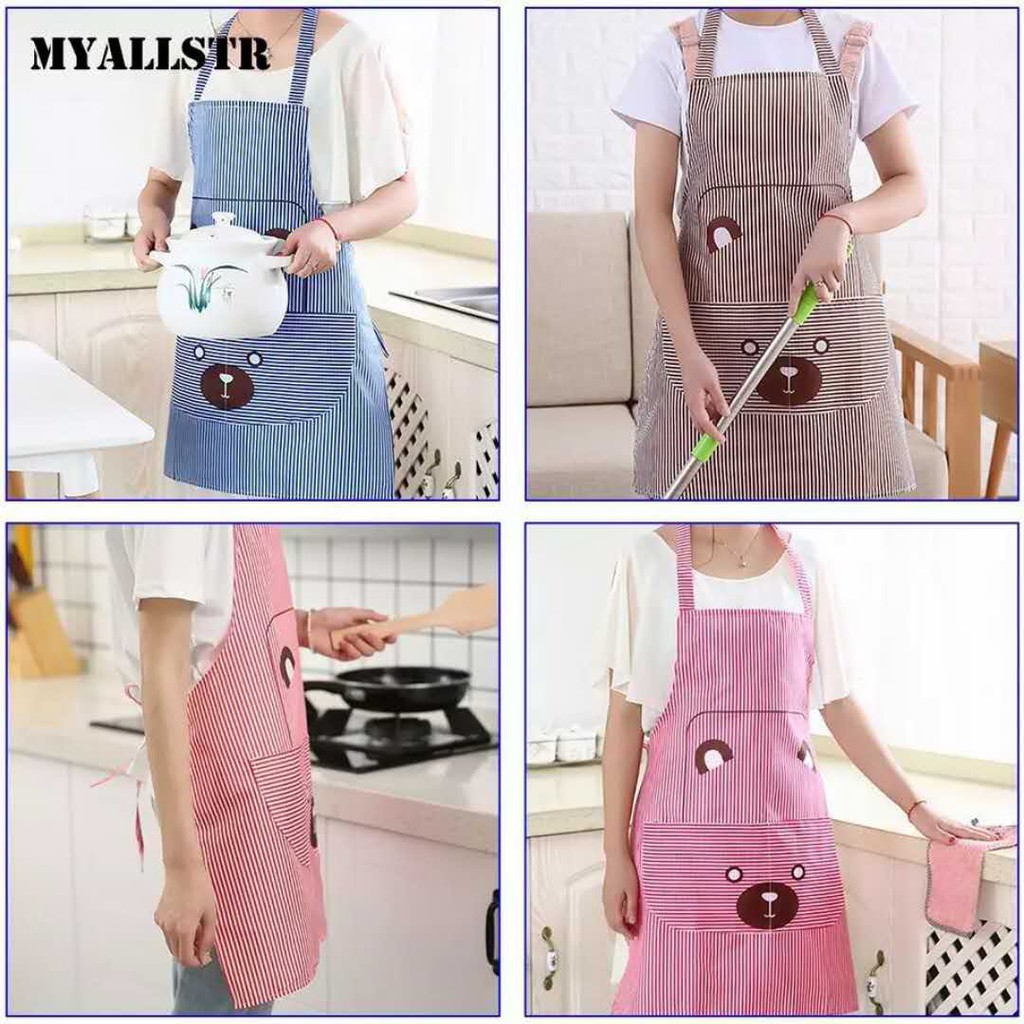 Celemek / Apron Masak Karakter Lucu Waterproof