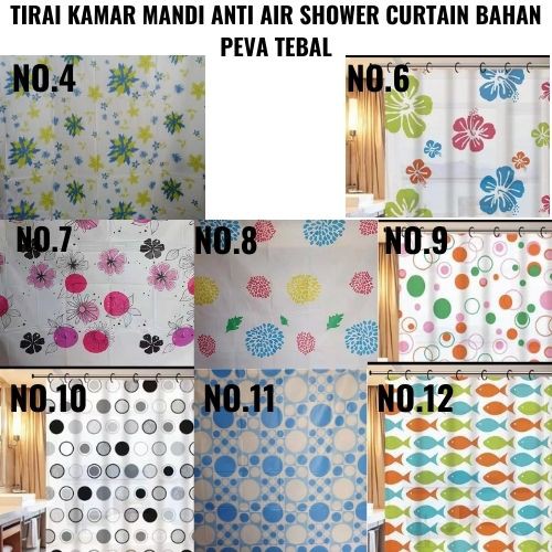 TIRAI KAMAR MANDI PVC / SHOWER CURTAIN ANTI AIR 180X180CM