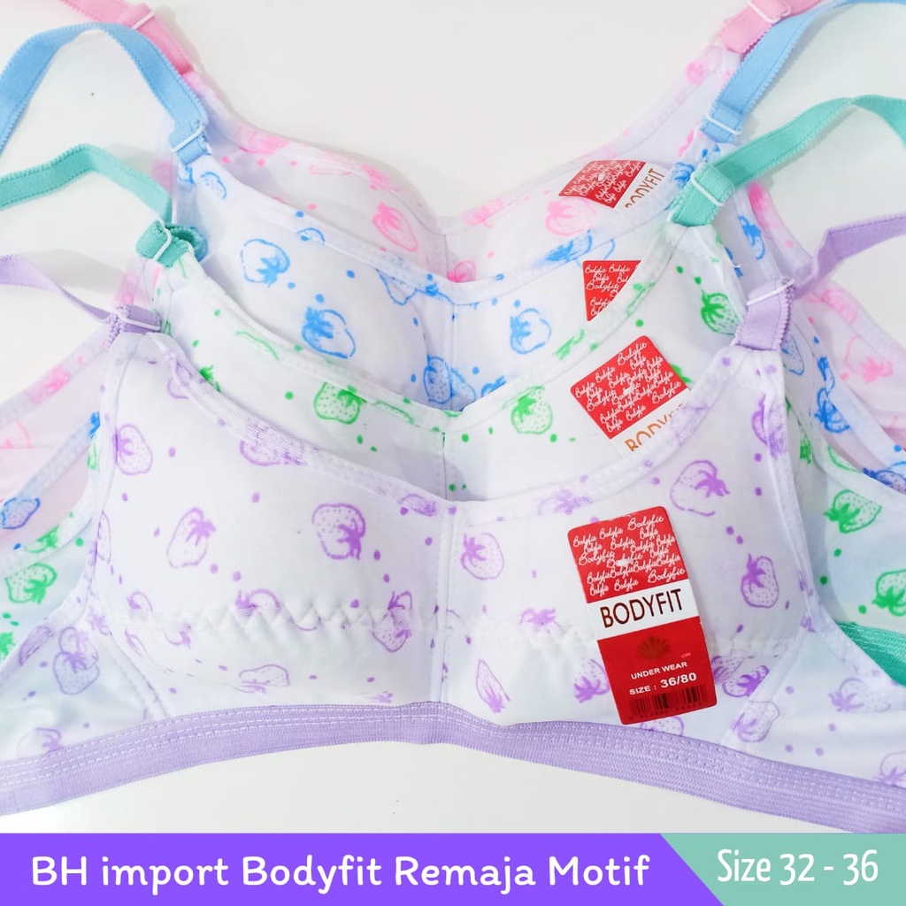 BRA/BH SPORT BODYFIT REMAJA MOTIF-Tanpa Kawat dan Tanpa Busa-Pakaian Dalam Wanita Nyaman diPakai-Bisa COD