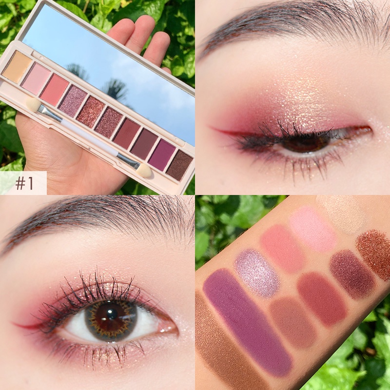 FOCALLURE Waterproof Eyeshadow Palette  Matte Shimmer with Mirror Brush 10 Colours FA158