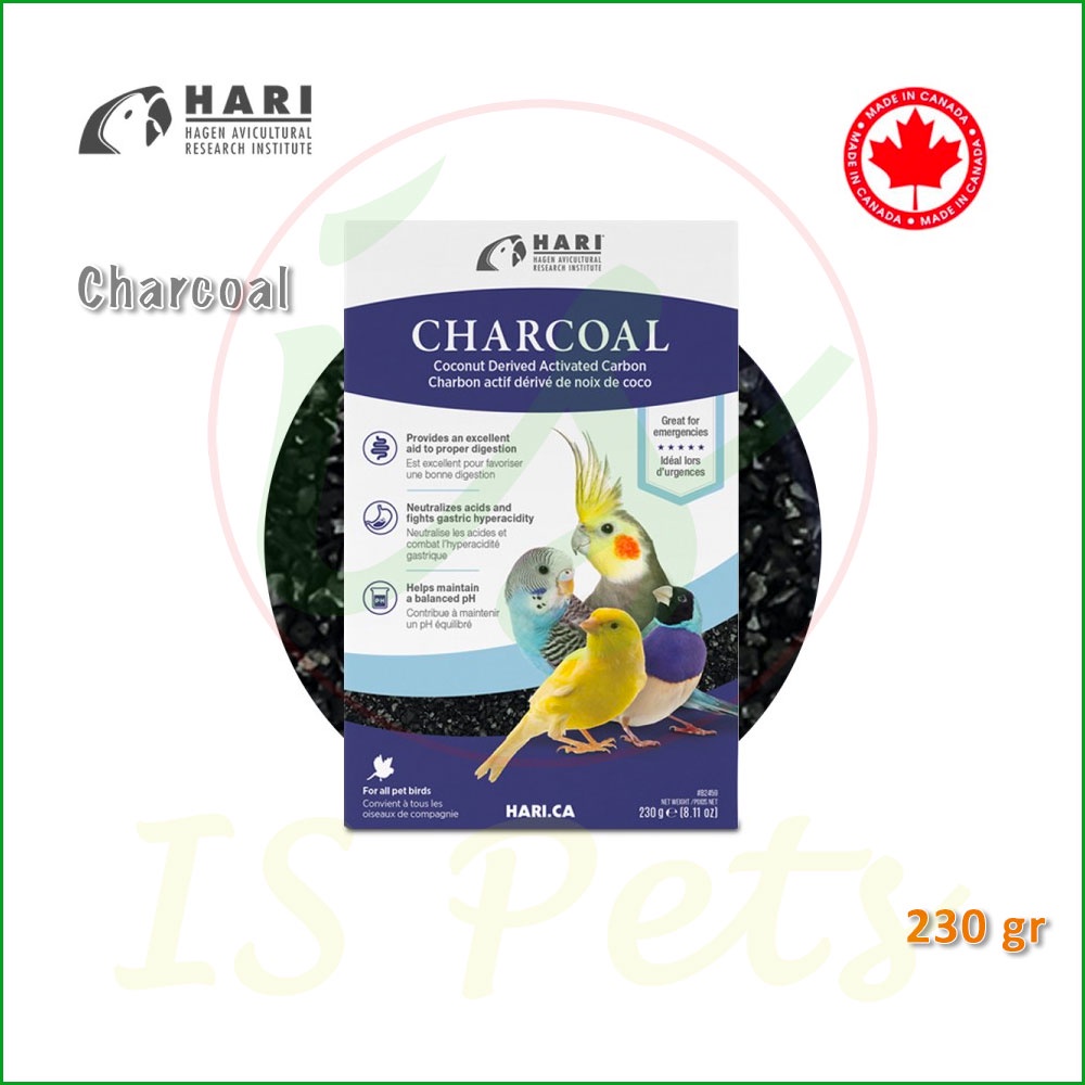 Hagen Charcoal Penetral Racun Pencernaan Burung Cockatiel Parkit