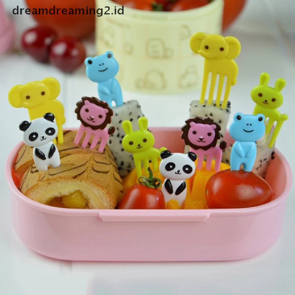 (LIKE) 6 / 10pcs / Pak Tusukan Makanan Penutup / Snack / Bento Mini Motif Kartun Untuk Anak