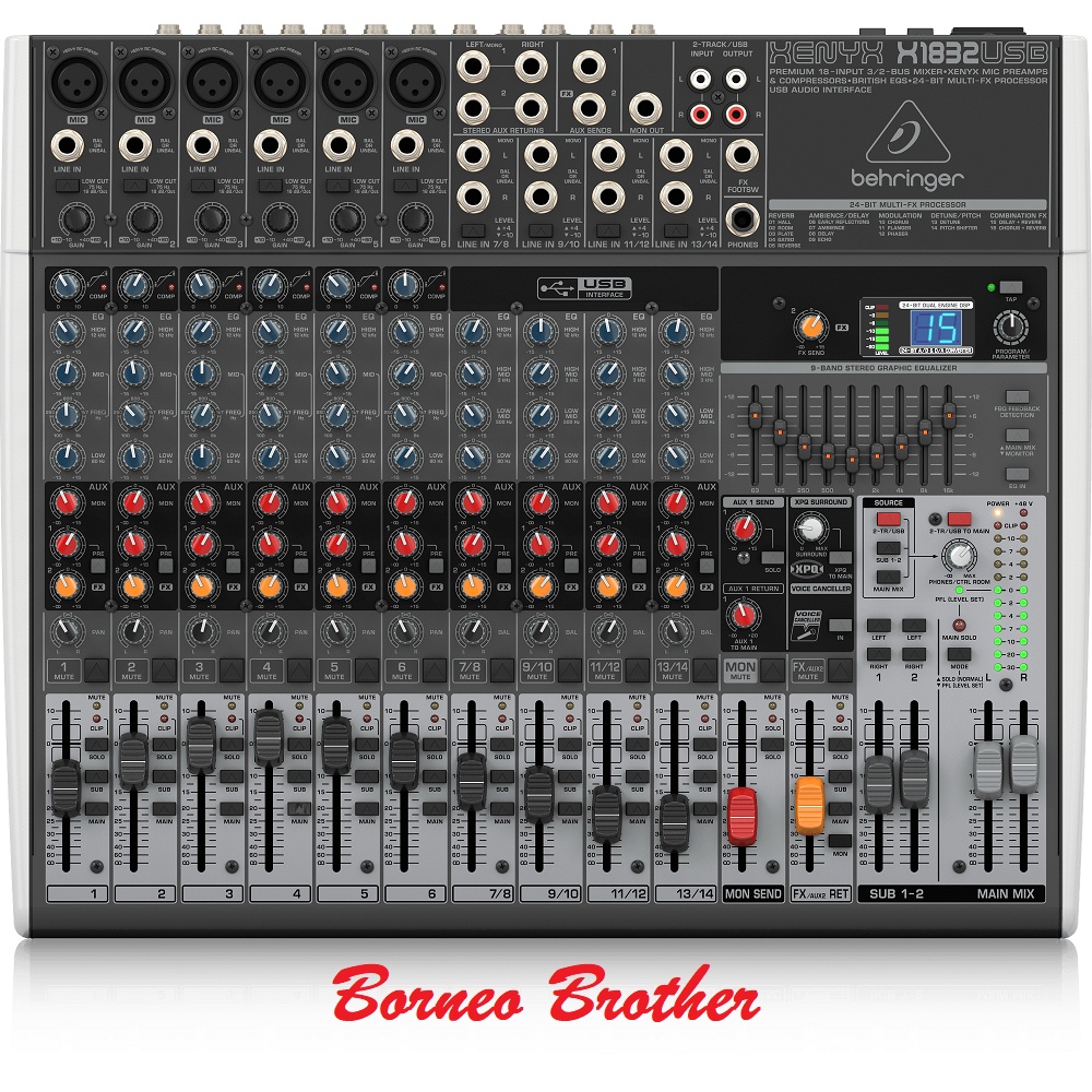 Mixer Behringer Xenyx X1832USB X 1832 USB Original Usb Audio Interface