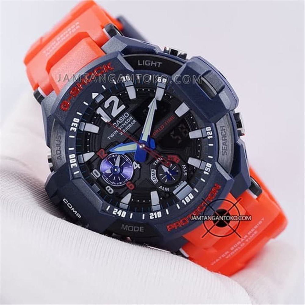 Dijual Jam CASIO G Shock GA-1100-2A Red And Blue GA1100 Original ORI BM Diskon