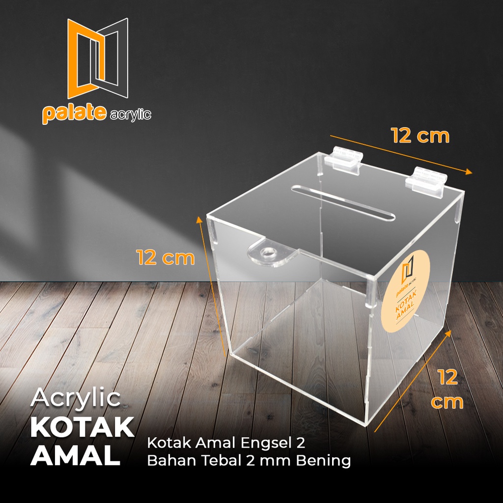 

AKRILIK KOTAK AMAL / KOTAK SARAN BAHAN AKRILIK 12x12x12