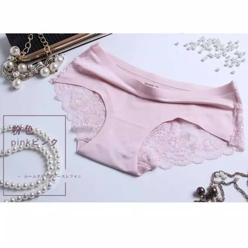 Desecrettz Panties #007 Celana Dalam Wanita Sexy Bahan Renda Model Cheeky Panty, CD Wanita