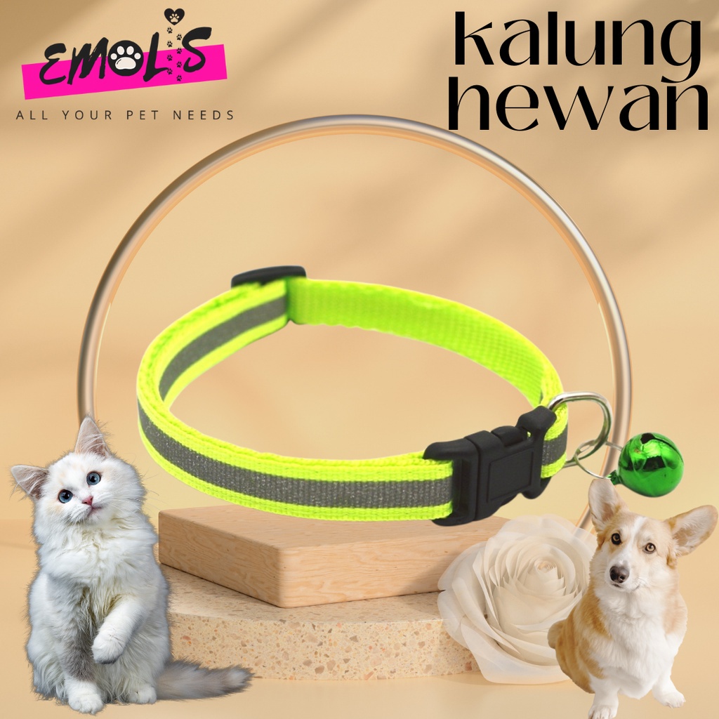 Kalung Hewan Peliharaan Motif Stripe / Custom Nama  Kucing Anjing Kelinci Hamster Adjustable Dapat disesuaikan KH01 GH