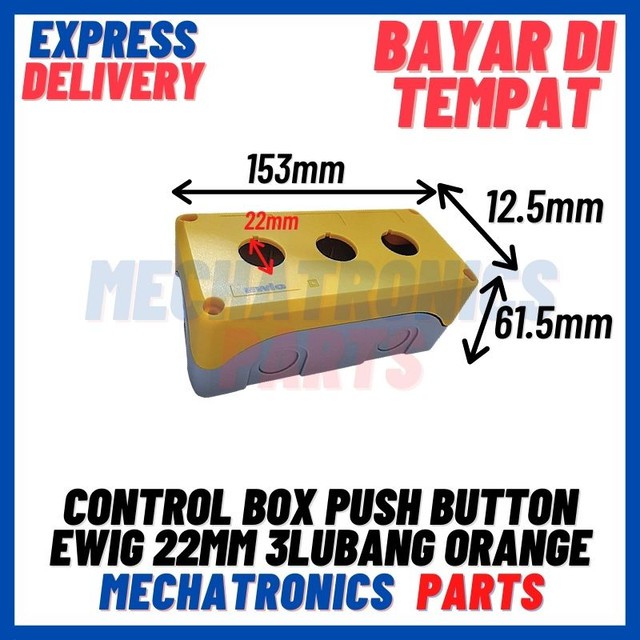 [BOX-9022] CONTROL BOX PUSH BUTTON EWIG 22MM 3LUBANG ORANGE