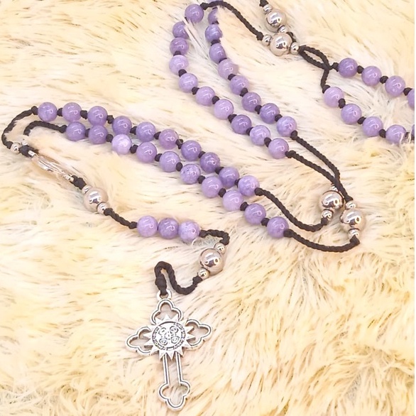 Kalung Rosario Batu Lavender