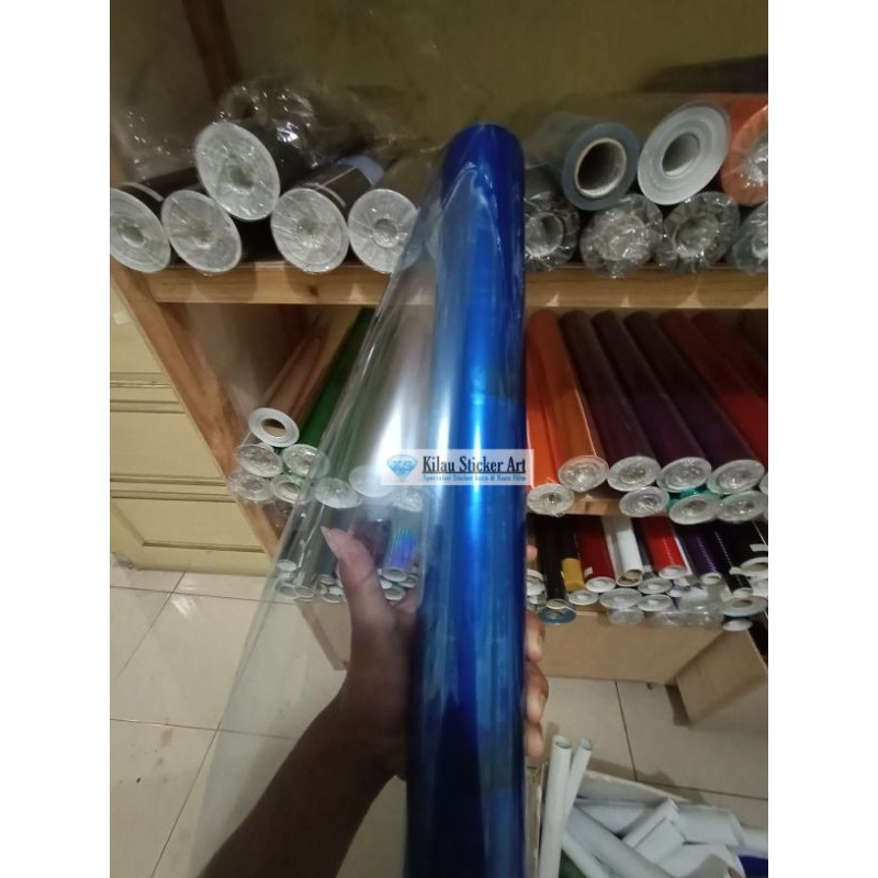 Stiker Biru Transparan Skotlet Biru Transparan stiker skotlet lampu scotlet hybrid transparan warna 