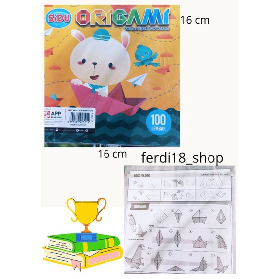 

Kertas Lipat Origami Sidu 16x16 Cm isi 100 Lembar