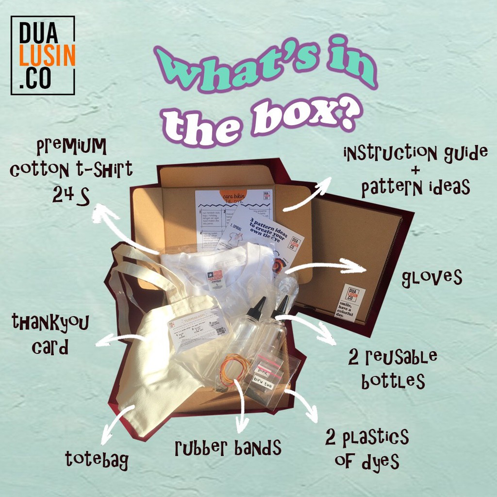 Tie Dye Package ADULT (Tie Dye Kit) KAOS + TOTEBAG