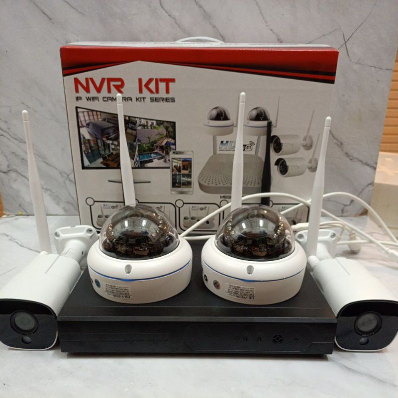 PAKET NVR KIT WIRELESS 4 CHANNEL 4MP 1080P FULL HD