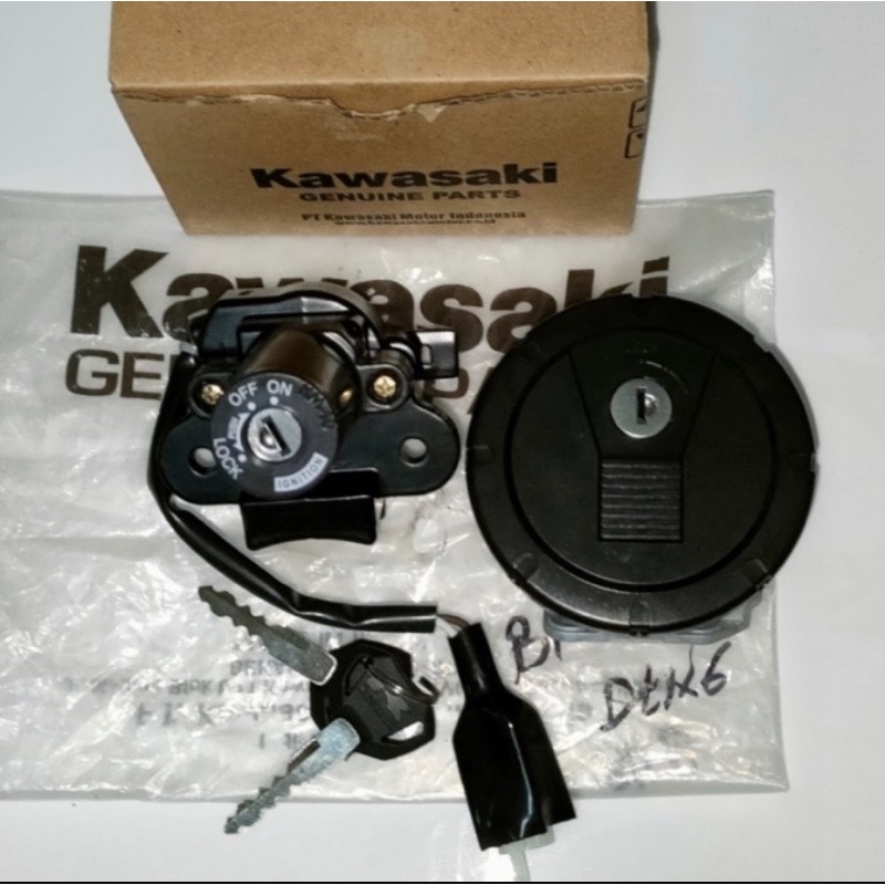 KUNCI KONTAK KLX 150 SET TUTUP TANK TANGKI ASSY KAWASAKI ORI 100% LOSEPACK
