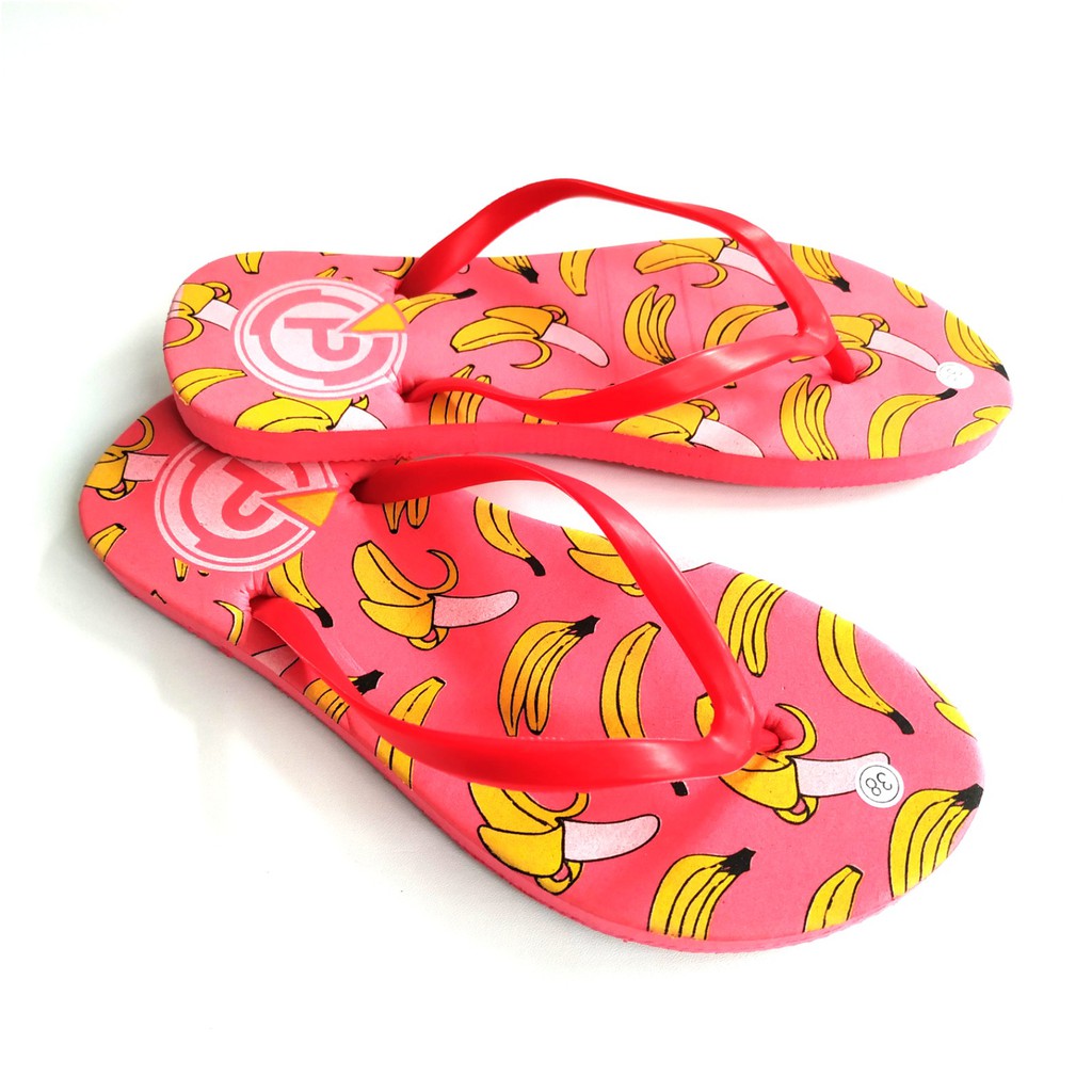 Sandal JEPIT WANITA motif banana sendal jepit Flat Banana 37/40