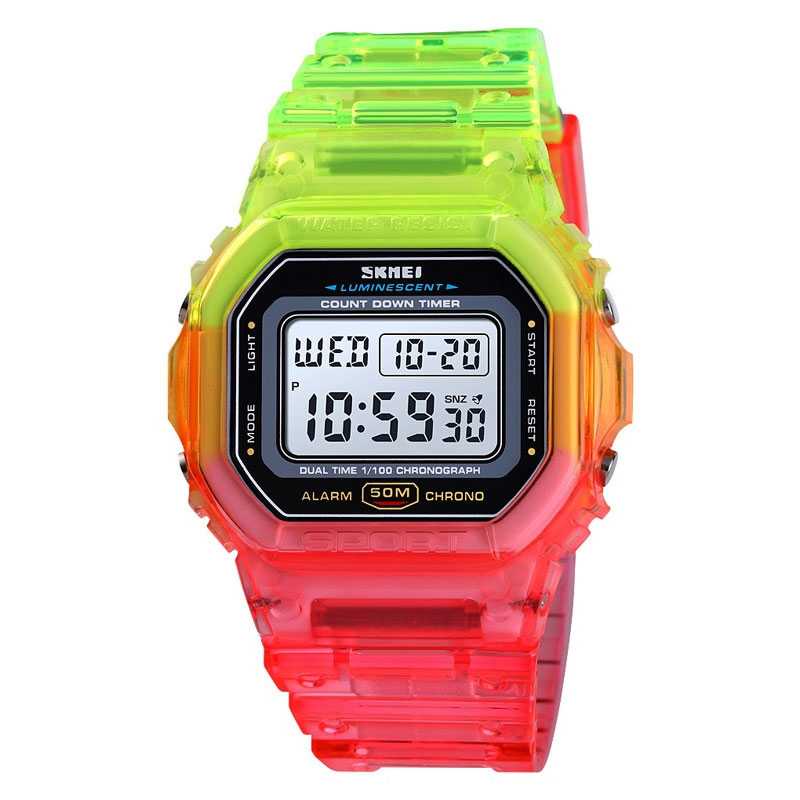 SKMEI Jam Tangan Digital Wanita  1622 Aneka warna Hitam Merah Biru Hijau kuning Titanium Gray Silver