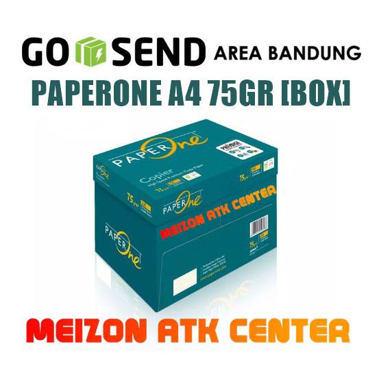

Dijual KHUSUS GO-SEND TERMURAH! Kertas PAPERONE A4 75 Gram Office Paper [BOX] Terlaris