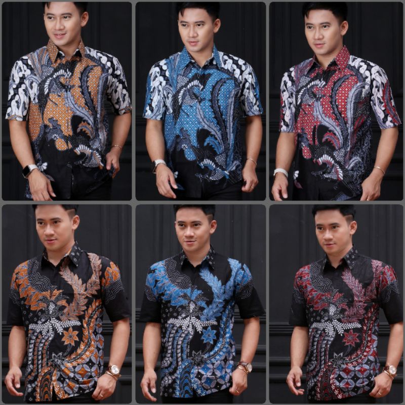 Hem Batik Pria Pendek Lawasan Sogan/Pari Sulur/Parang Black/Merak Papua Ori By Batiek