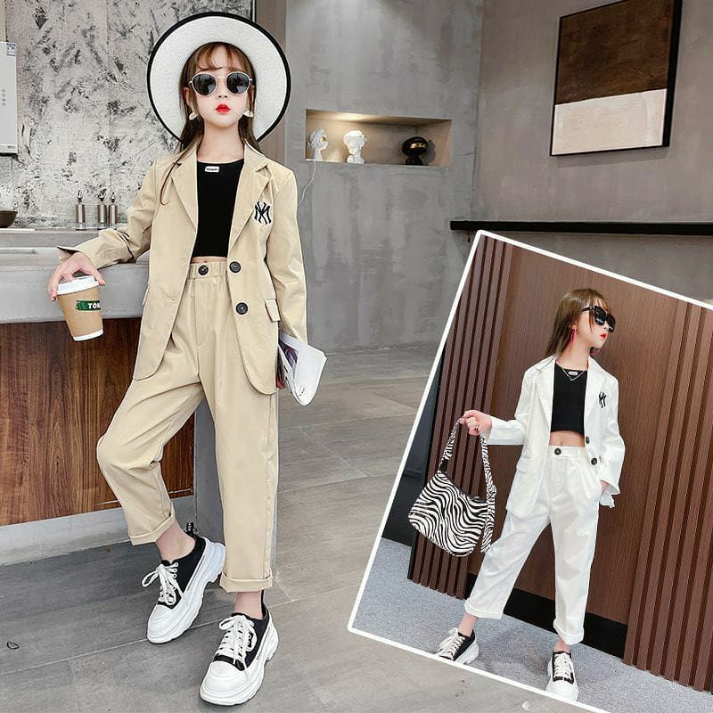 Setelan Anak Cewek New York Blazer tanpa daleman Import