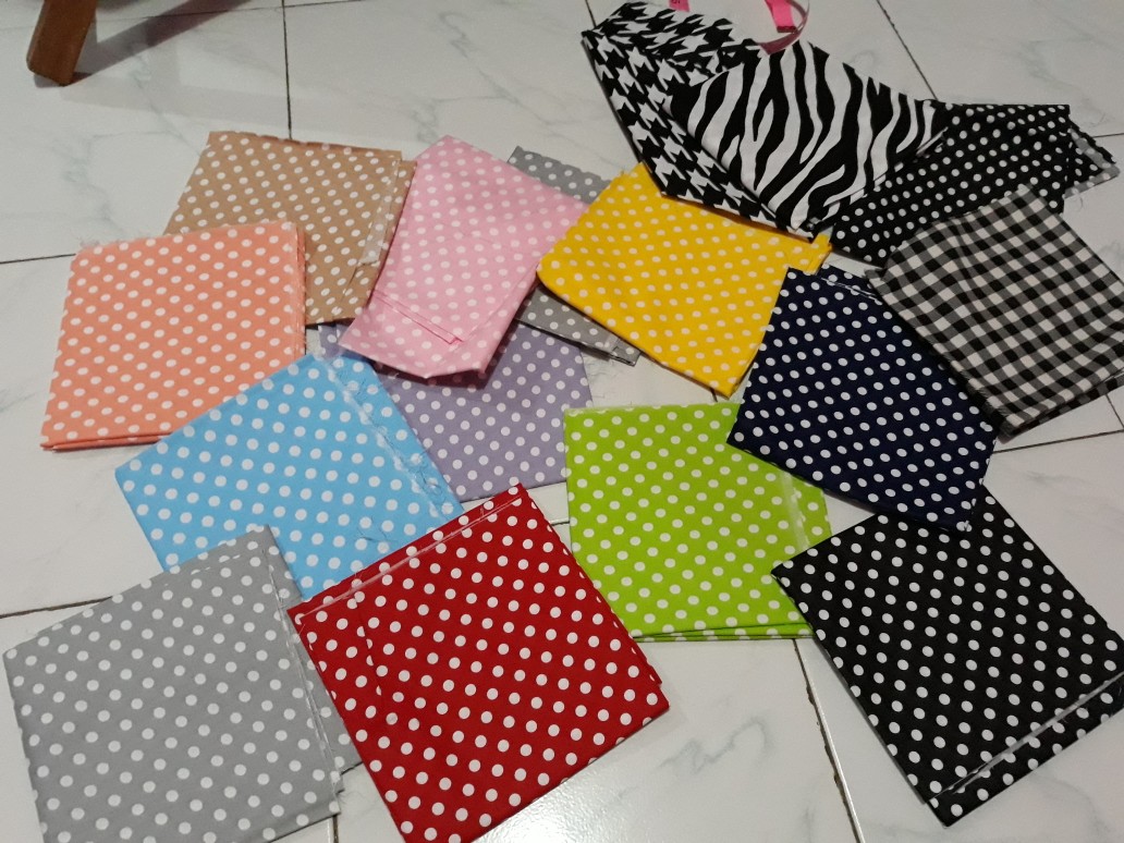 Perca Baby Dotie 50x100 - Kain Sprei Katun Lokal