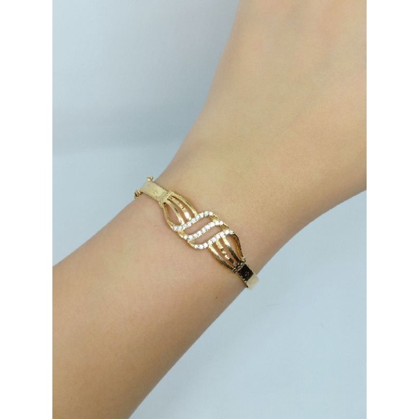 GELANG BANGLE  MP 3BRS /GELANG PERAK ASLI SILVER 925 LAPIS EMAS/ GELANG FASHION WANITA