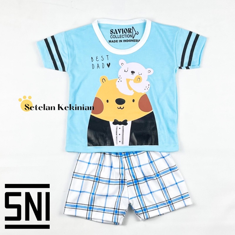 Set Baby Boy 0-12bln Bear Best Dad Setelan Anak Animal Hewan Lucu Set Bayi Laki Laki