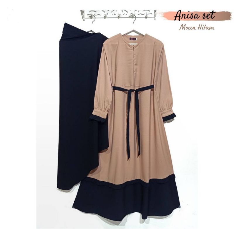 Baju gamis syari fashion perempuan wanita muslimah dewasa Annisa Set