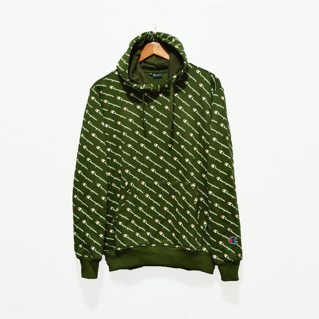 olive green champion windbreaker