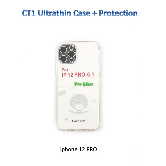 CT1 Iphone 12 / 12 PRO / 12 MINI / 12 PRO MAX Ultrathin Clear Silicone Case + Lens Protection