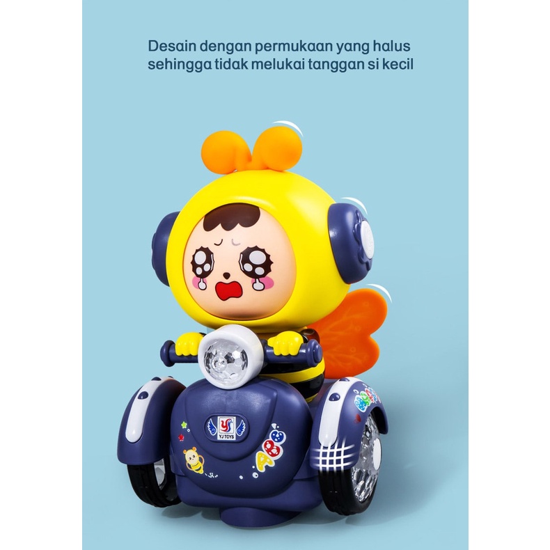 Cartoon Bee Electric car mainan mobil berubah wajah