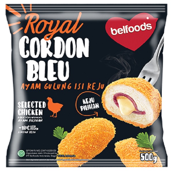 CHICKEN CORDON BLEU BELFOODS ROYAL 500GR AYAM GULUNG KEJU