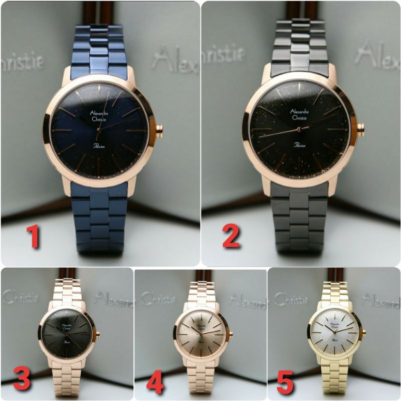 ORIGINAL GARANSI JAM TANGAN WANITA ALEXANDRE CHRISTIE CEWEK RANTAI ALEXANDER CRISTIE CRISTY AC ETST