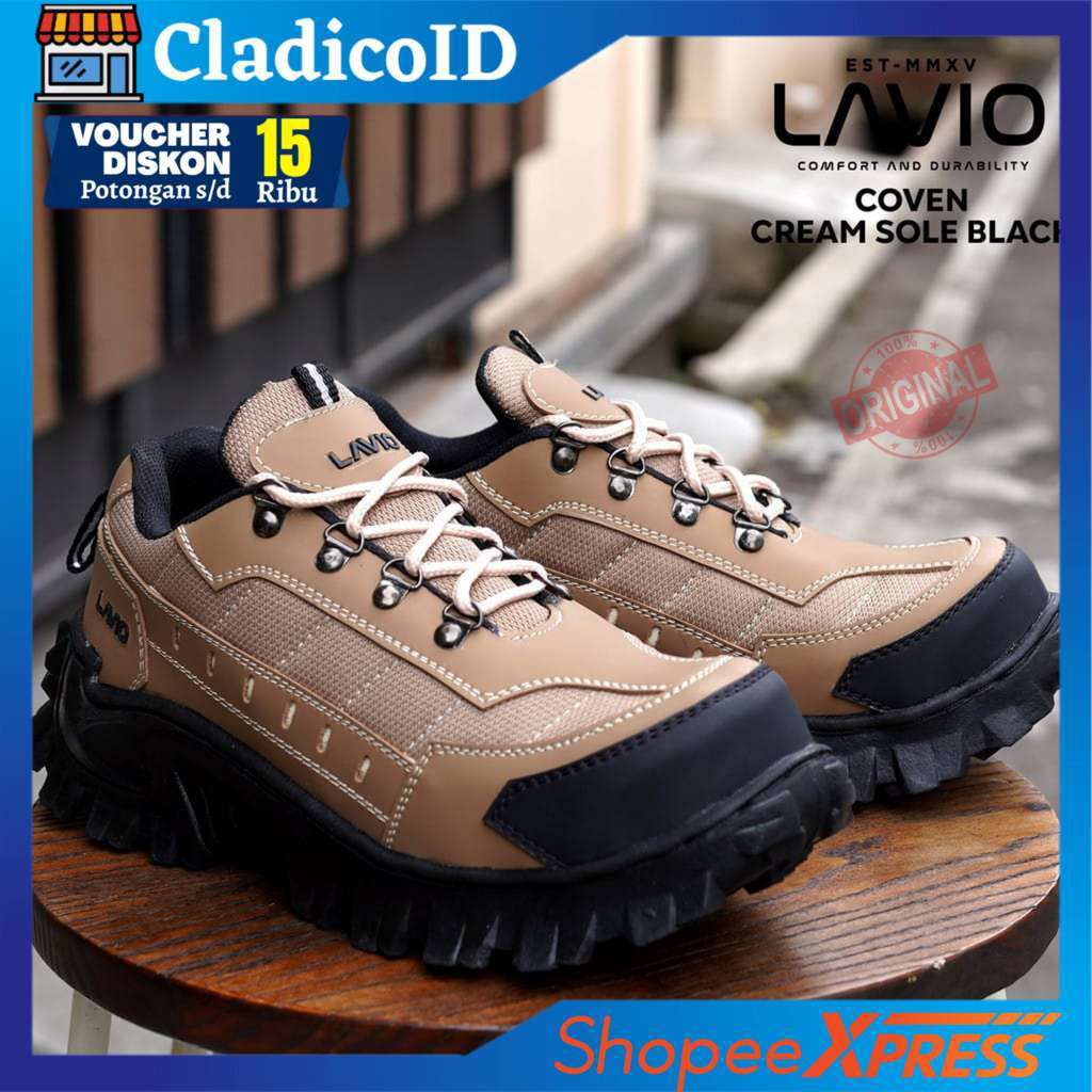 SEPATU SAFETY PRIA UJUNG BESI ORIGINAL KERJA LAPANGAN PROYEK OUTDOOR HIKING SEPTI SEFTY LAVIO COVEN