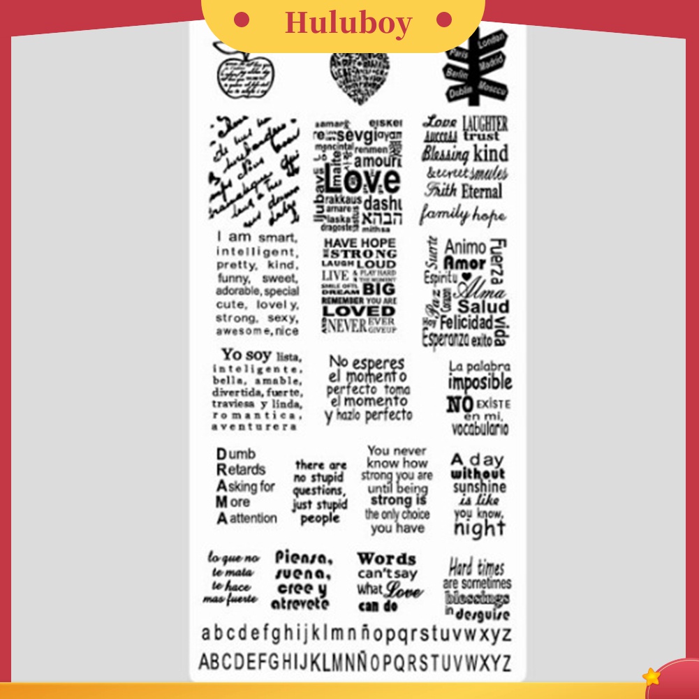 Huluboy Huluboy♡ Plat Stempel Cetakan Kuteks Nail Art Manicure Untuk Wanita