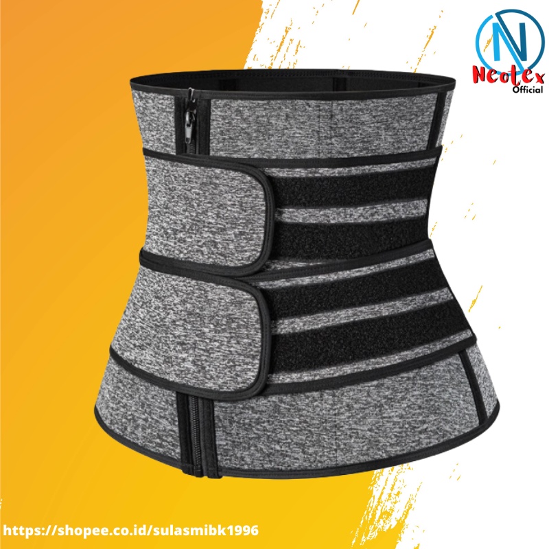 KORSET PERUT PEMBAKAR LEMAK WAIST BELT TRIMMER DOUBLE STRAP