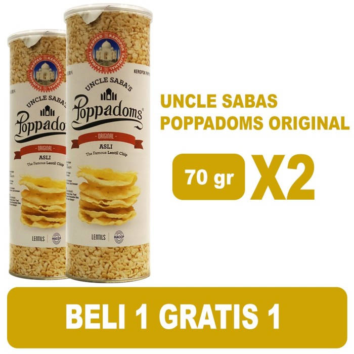 

⭐ COD ⭐ Beli 1 Gratis 1 Keripik Kacang Lentil Uncle Sabas Poppadoms Original