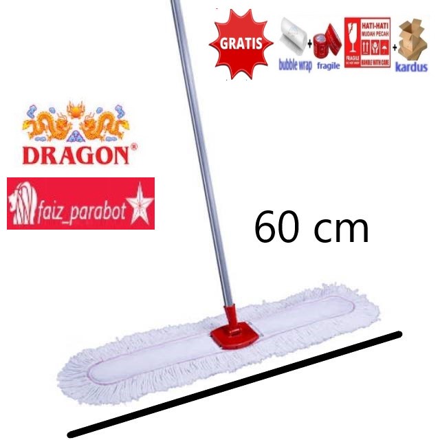 lap pel lantai kantor loby lebar 60 cm / 43 cm plus gagang panjang dragon