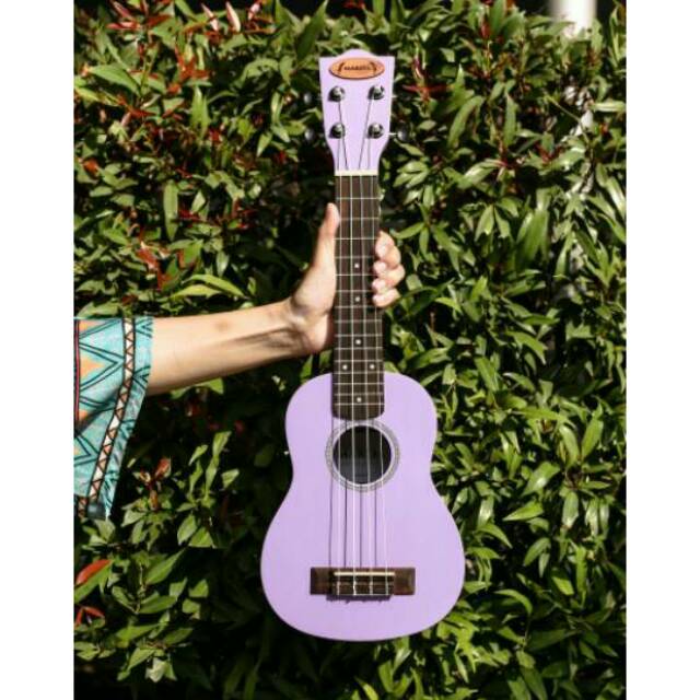  Gitar  Ukulele Soprano Makoa Ungu  Purple Gitar  Mini  