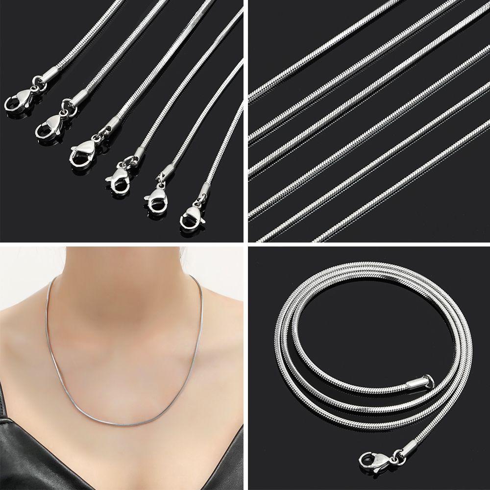 Suyo Perhiasan Kalung Stainless Steel Wanita Pria Warna Silver Hip Hop Statement