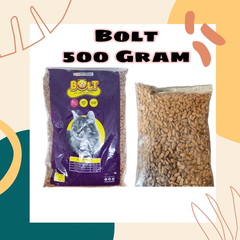 BOLT MAKANAN KUCING 500 GRAM BENTUK IKAN