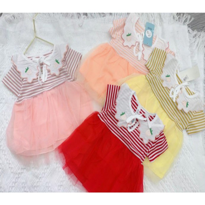 Promo !! Dress anak perempuan import Dress blaster two strawberry tutu uk 6bln-1th