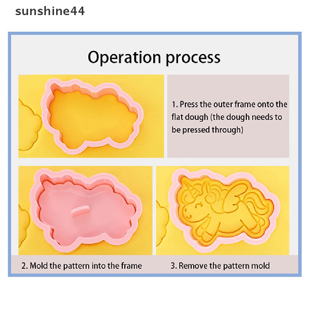 Sunshine 8PCS Cetakan Biskuit / Kue Bentuk Kartun Kuda Bahan Plastik