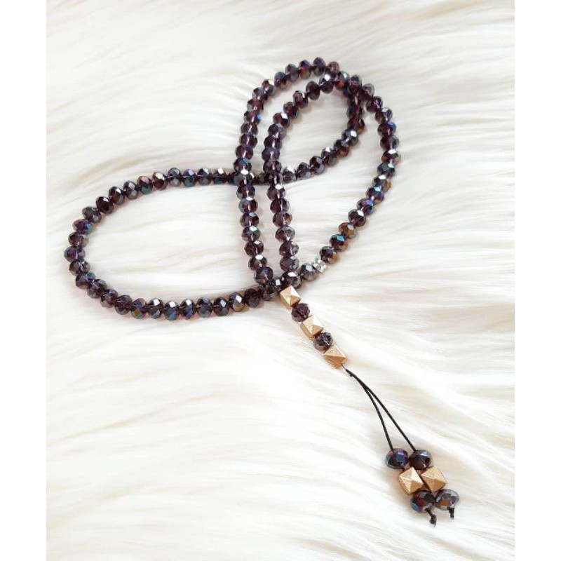 tasbih 99 butir kristal ungu