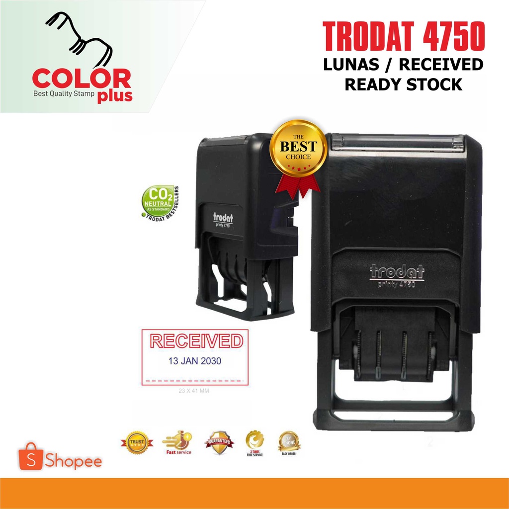 

STEMPEL TRODAT 4750 LUNAS / RECEIVED ( Ready Stock )