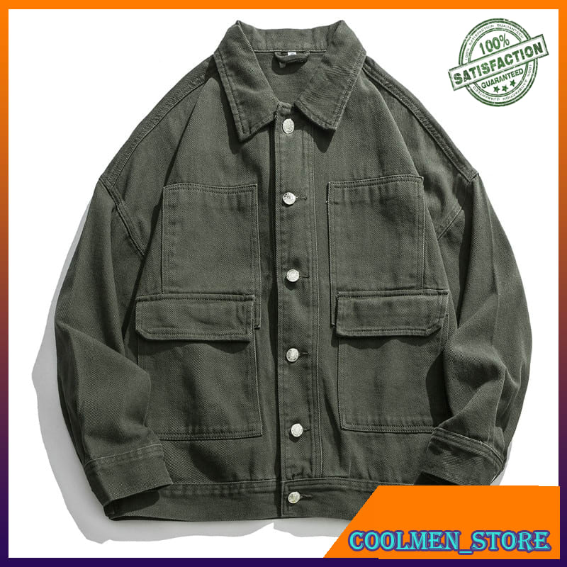 Jaket Jeans Pria / Jaket Denim Pria Men Denim Jacket Men Washed Denim Jacket Classic Denim Jacket