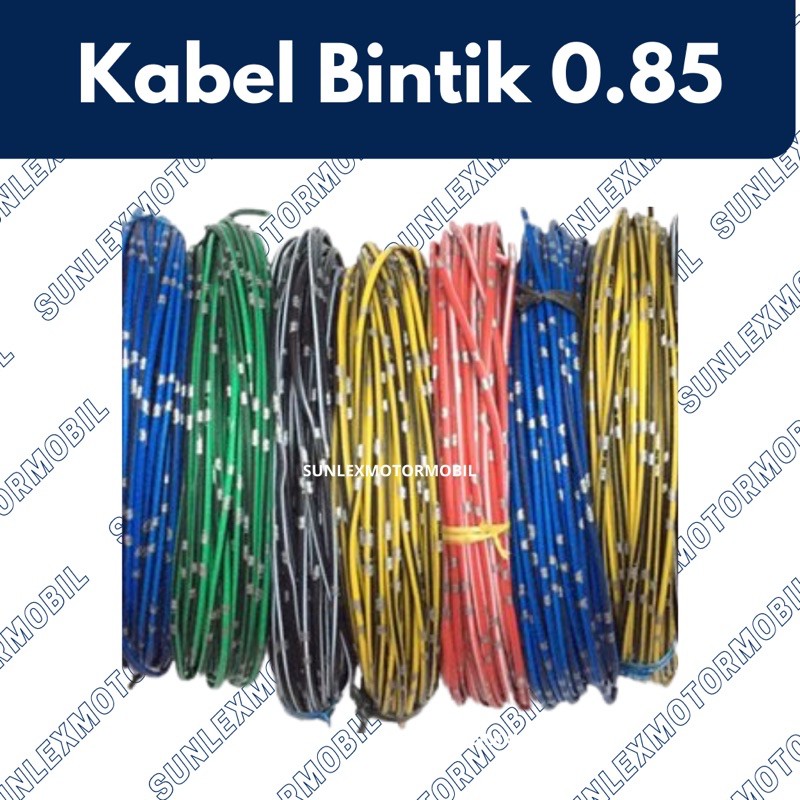 0.85 KABEL BINTIK SERABUT 0.85MM BODY MOBIL MOTOR PER METER COKLAT HIJAU KUNING MERAH BIRU HITAM PUT