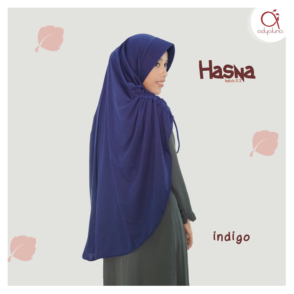 Bergo Hasna Biru Dongker - Bergo kaos Antem