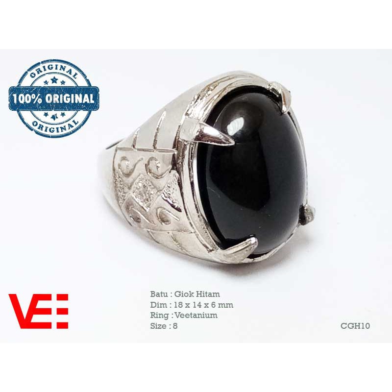 VeE Cincin Pria Batu Giok Hitam - Batu Akik CGH10